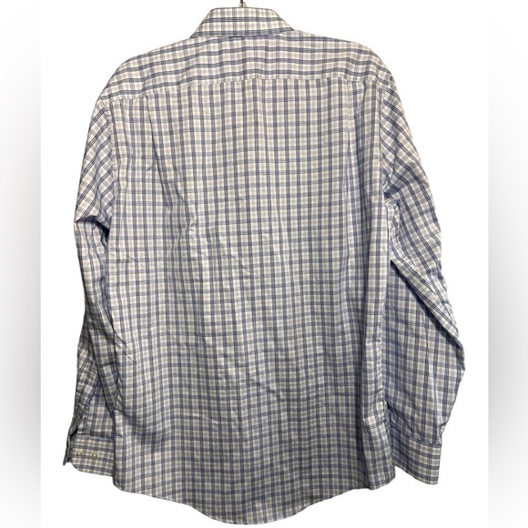 Nordstrom Rack Mens Trim Fit Button Down Shirt Size 16 34/35 Navy Blue w White - Picture 3 of 9